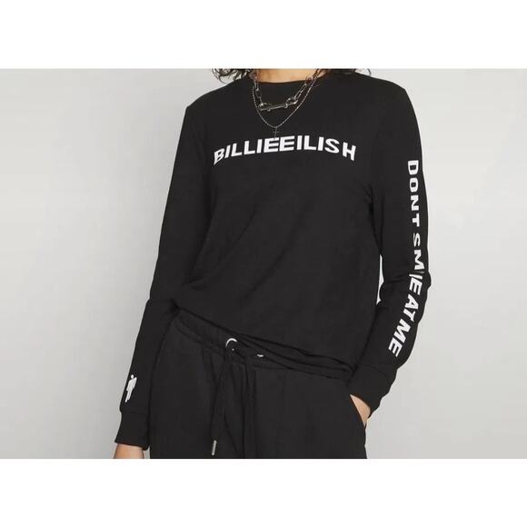 Billie Eilish Don’t Smile At Me Black Long Sleeve Tour /Merch Shirt Small Blohsh - Picture 1 of 6